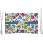 Dinosaur Print Glass Rectangular Lunch / Dinner Plate (Personalized)