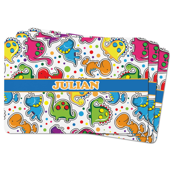 Dinosaur Print Rectangular Fridge Magnet - THREE