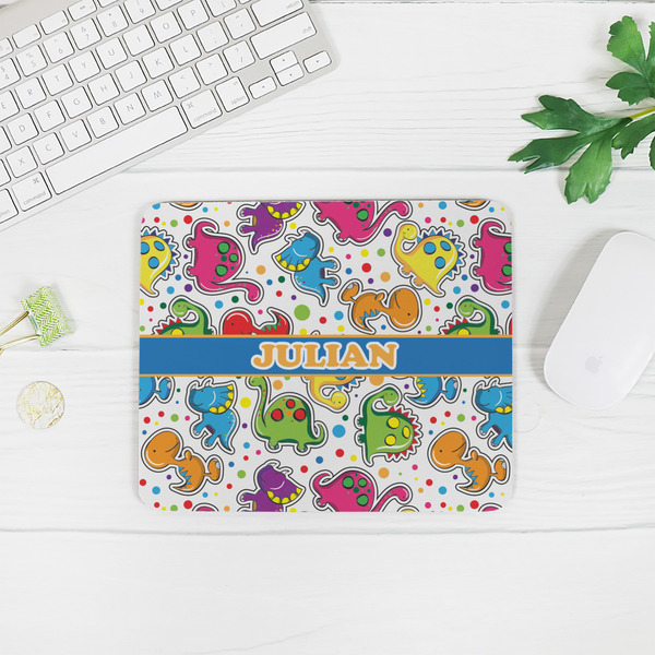 Dinosaur Print Rectangular Mouse Pad - LIFESTYLE 2
