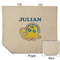 Dinosaur Print Reusable Cotton Grocery Bag - Front & Back View