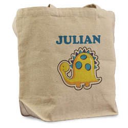 Dinosaur Print Reusable Cotton Grocery Bag - Single (Personalized)