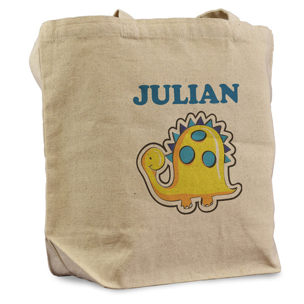 Custom Dinosaur Print Reusable Cotton Grocery Bag - Single (Personalized)