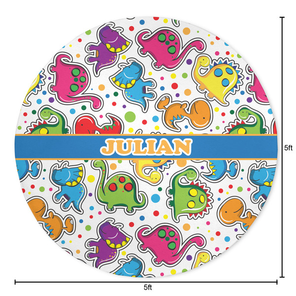 Dinosaur Print Round Area Rug - Size