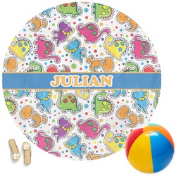 Dinosaur Print Round Beach Towel (Personalized)