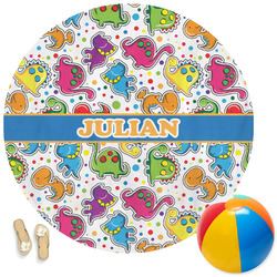 Dinosaur Print Round Beach Towel (Personalized)