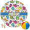 Dinosaur Print Round Beach Towel (Personalized)