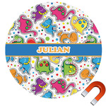 Dinosaur Print Round Car Magnet - 10" (Personalized)