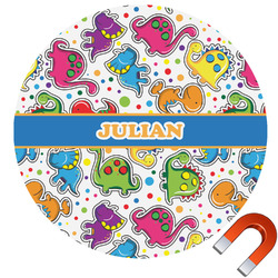 Dinosaur Print Round Car Magnet - 10" (Personalized)