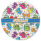 Dinosaur Print Round Rubber Backed Coaster (Personalized)