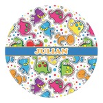 Dinosaur Print Round Decal - Small (Personalized)