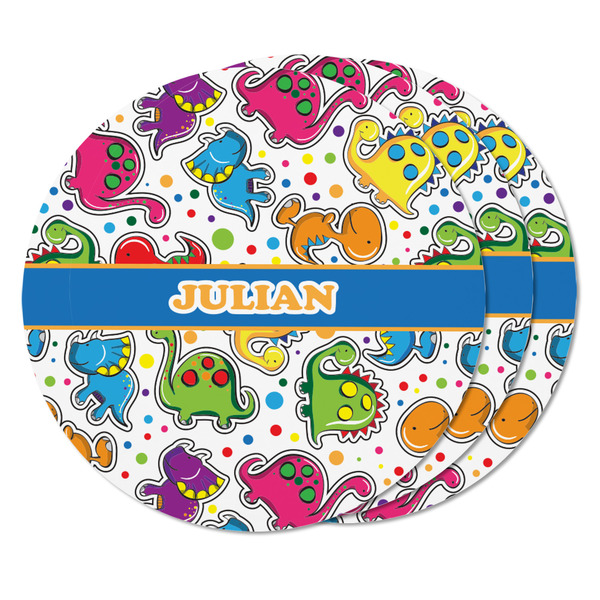 Dinosaur Print Round Fridge Magnet - THREE