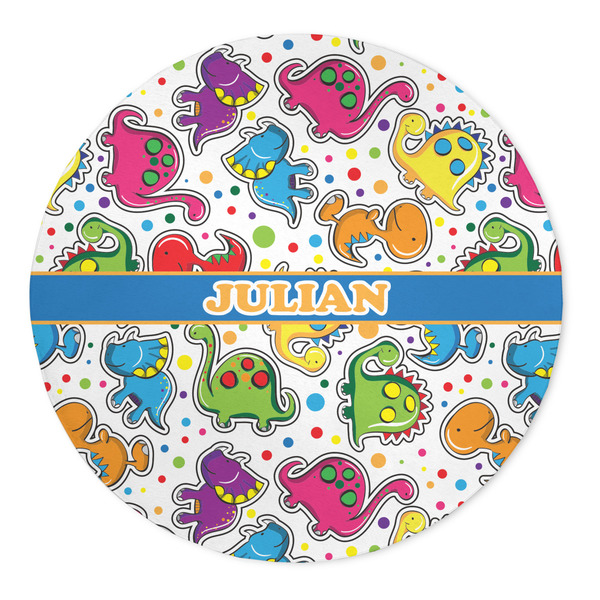 Custom Dinosaur Print 5' Round Indoor Area Rug (Personalized)