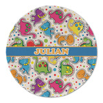 Dinosaur Print Round Linen Placemat (Personalized)