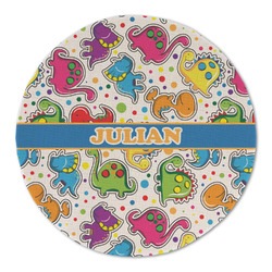 Dinosaur Print Round Linen Placemat (Personalized)
