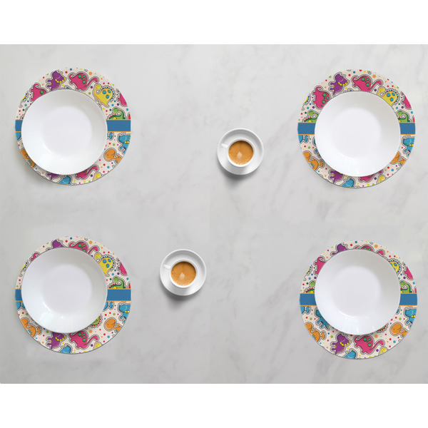 Dinosaur Print Round Linen Placemats - LIFESTYLE (set of 4)
