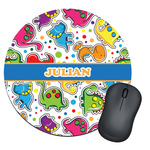 Dinosaur Print Round Mouse Pad (Personalized)