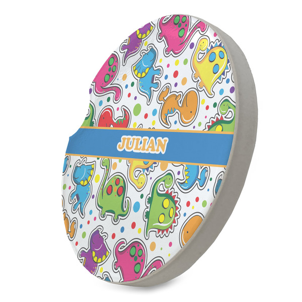 Dinosaur Print Sandstone Car Coaster - STANDING ANGLE