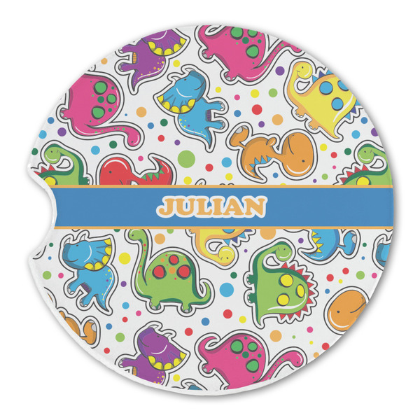 Dinosaur Print Sandstone Car Coaster - Single