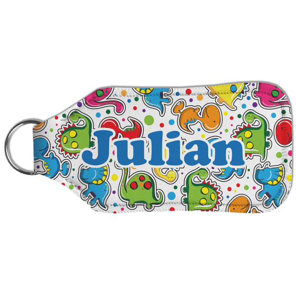 Dinosaur Print Sanitizer Holder Keychain - Large (Back)