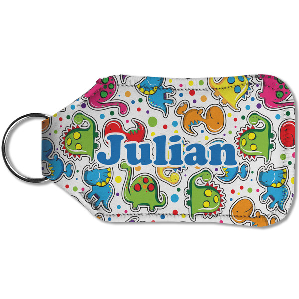 Dinosaur Print Sanitizer Holder Keychain - Small (Back)