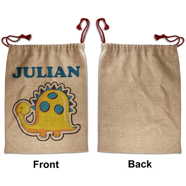 Dinosaur Print Santa Bag - Approval - Front