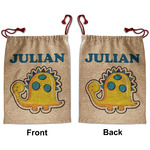 Dinosaur Print Santa Sack - Front & Back (Personalized)