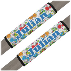 Dinosaur Print Seat Belt Covers (Set of 2) (Personalized)
