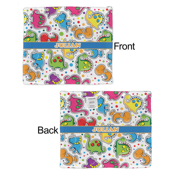 Dinosaur Print Security Blanket - Front & Back View