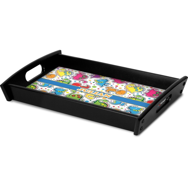 Dinosaur Print Serving Tray Black - Corner