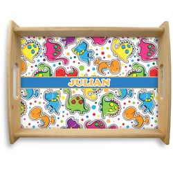 Dinosaur Print Natural Wooden Tray - Large (Personalized)