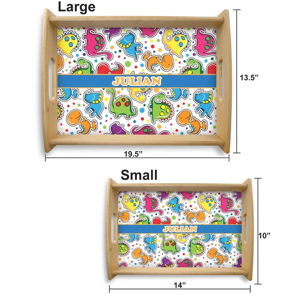 Dinosaur Print Serving Tray Wood Sizes
