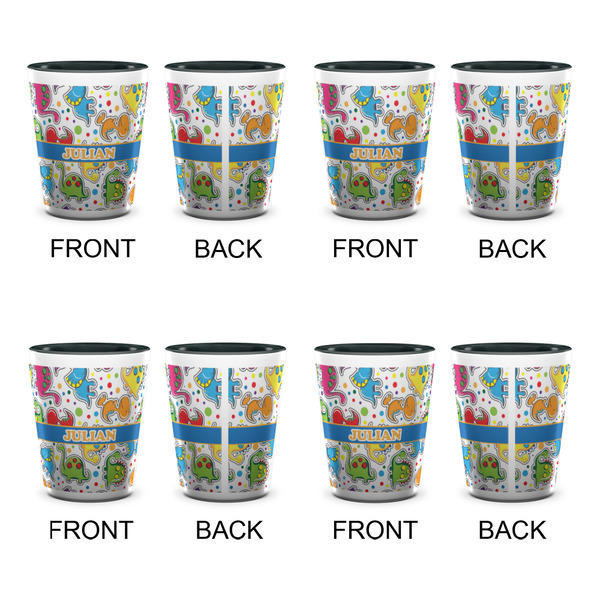 Dinosaur Print Shot Glassess - Two Tone - Set of 4 - APPROVAL