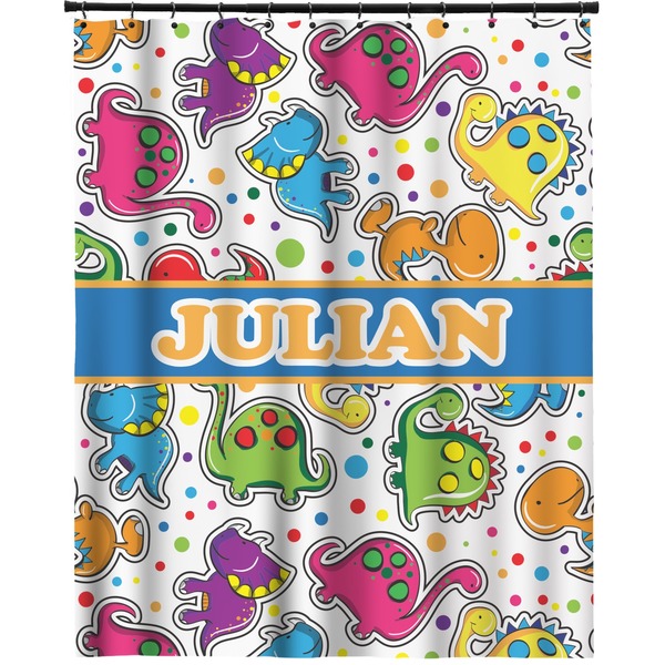 Custom Dinosaur Print Extra Long Shower Curtain - 70"x84" (Personalized)