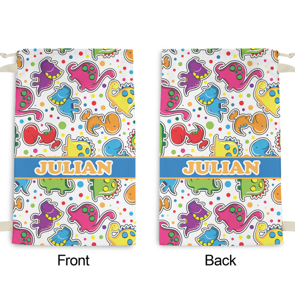 Dinosaur Print Small Laundry Bag - Front & Back View