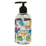 Dinosaur Print Plastic Soap / Lotion Dispenser (8 oz - Small - Black) (Personalized)