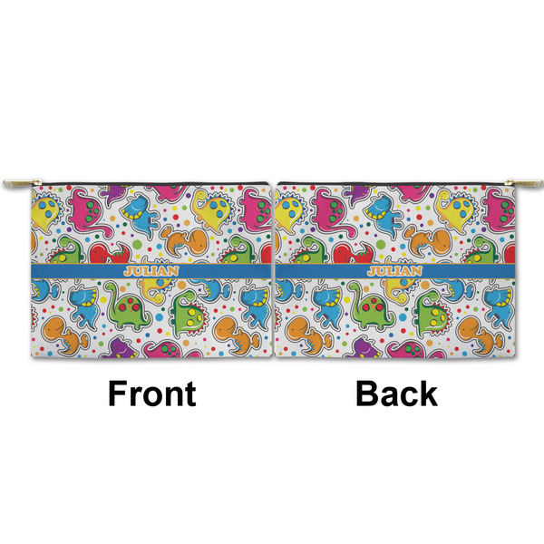 Dinosaur Print Small Zipper Pouch Approval (Front and Back)