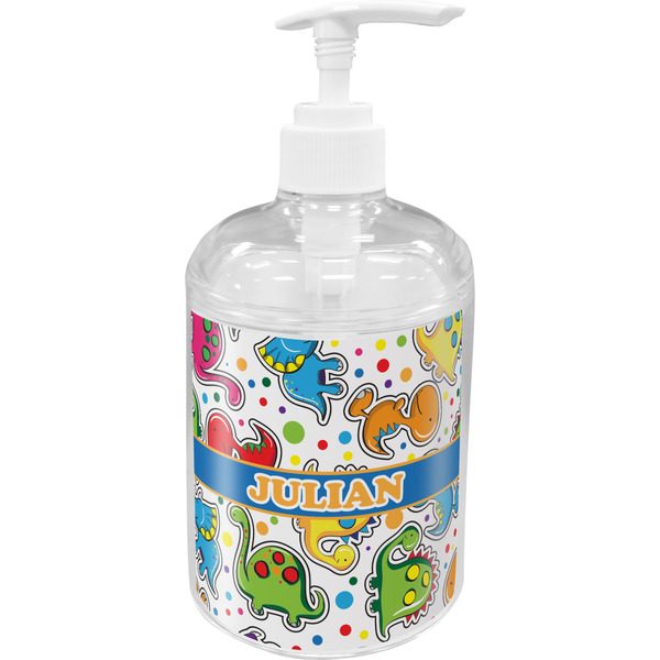 Custom Dinosaur Print Acrylic Soap & Lotion Bottle (Personalized)