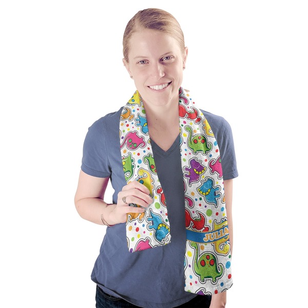 Dinosaur Print Sport Towel - Exercise use - Model