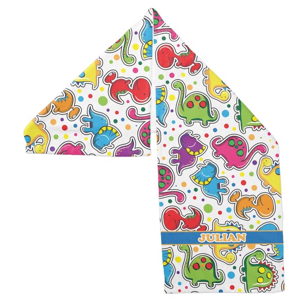 Dinosaur Print Sports Towel Folded - Both Sides Showing