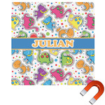 Dinosaur Print Square Car Magnet - 6" (Personalized)