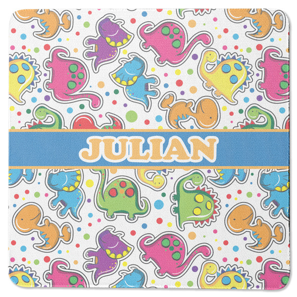 Dinosaur Print Square Coaster Rubber Back - Single