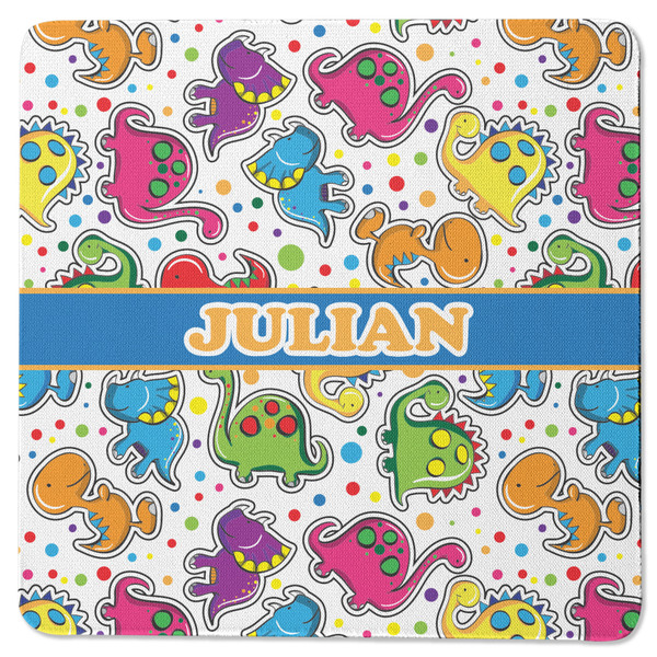 Dinosaur Print Square Coaster Rubber Back - Single