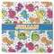 Dinosaur Print Square Rubber Backed Coaster (Personalized)