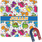 Dinosaur Print Square Fridge Magnet (Personalized)