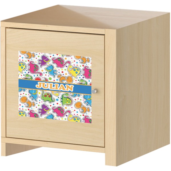 Dinosaur Print Square Wall Decal on Wooden Cabinet