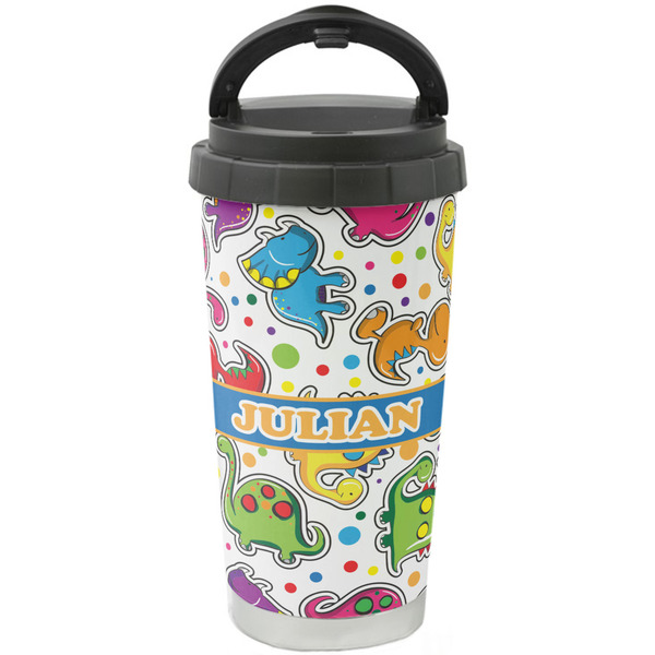 Custom Dinosaur Print Stainless Steel Coffee Tumbler (Personalized)