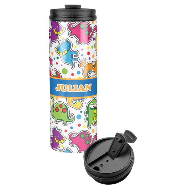 Custom Dinosaur Print Stainless Steel Skinny Tumbler (Personalized)