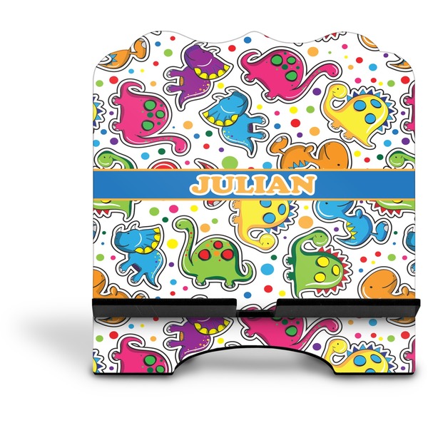 Dinosaur Print Stylized Tablet Stand - Front without iPad