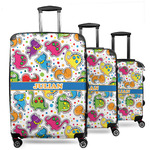 Dinosaur Print 3 Piece Luggage Set - 20" Carry On, 24" Medium Checked, 28" Large Checked (Personalized)