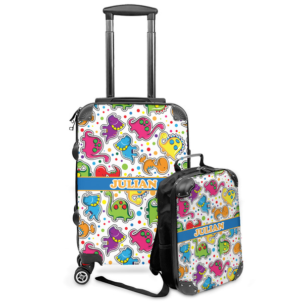 Custom Dinosaur Print Kids 2-Piece Luggage Set - Suitcase & Backpack (Personalized)